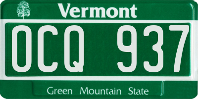 VT license plate OCQ937