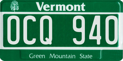 VT license plate OCQ940
