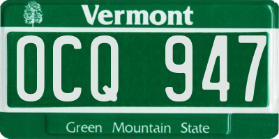 VT license plate OCQ947