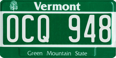 VT license plate OCQ948