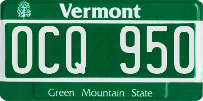 VT license plate OCQ950