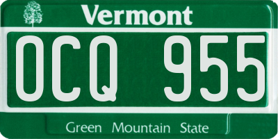 VT license plate OCQ955