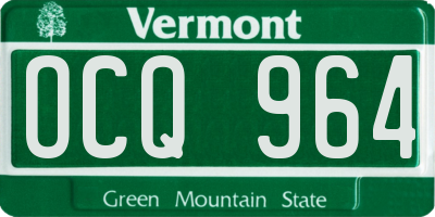 VT license plate OCQ964