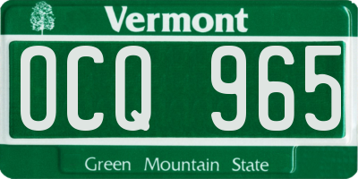 VT license plate OCQ965