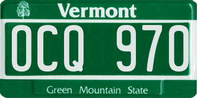 VT license plate OCQ970