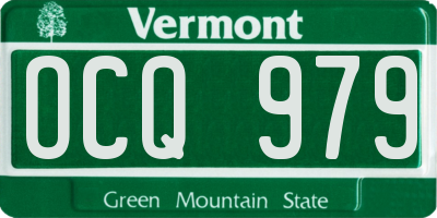 VT license plate OCQ979