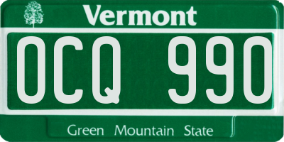 VT license plate OCQ990