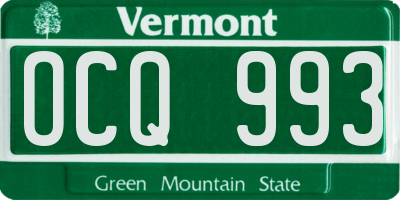 VT license plate OCQ993