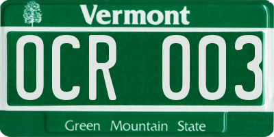 VT license plate OCR003