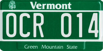 VT license plate OCR014