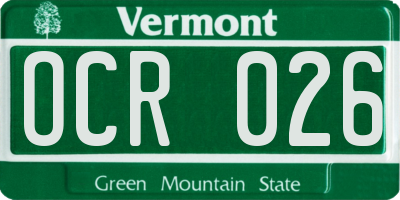 VT license plate OCR026