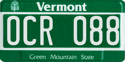 VT license plate OCR088