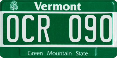VT license plate OCR090