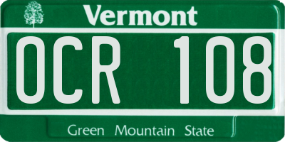 VT license plate OCR108