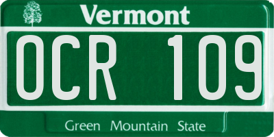 VT license plate OCR109