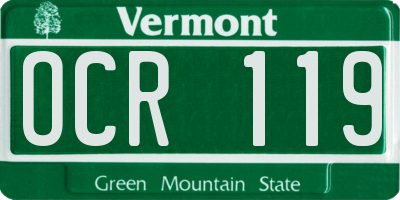 VT license plate OCR119