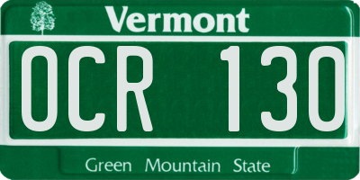 VT license plate OCR130