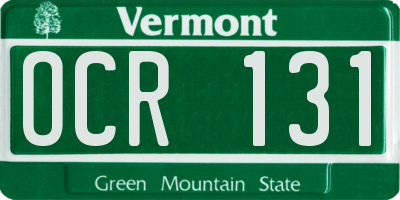 VT license plate OCR131