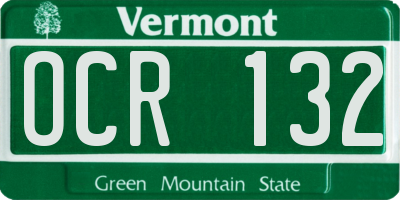 VT license plate OCR132