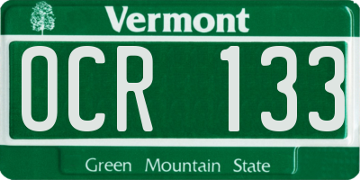 VT license plate OCR133