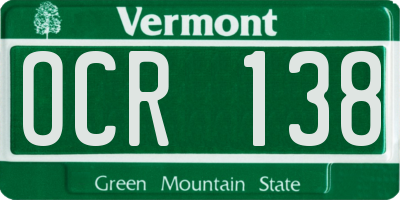 VT license plate OCR138