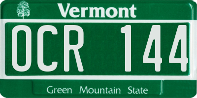 VT license plate OCR144