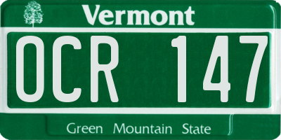 VT license plate OCR147