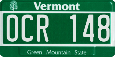 VT license plate OCR148