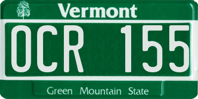 VT license plate OCR155