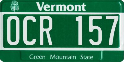 VT license plate OCR157