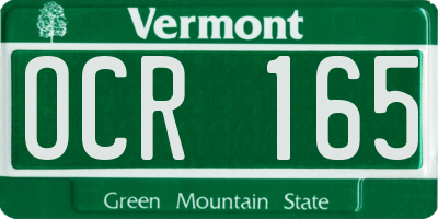 VT license plate OCR165
