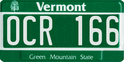 VT license plate OCR166
