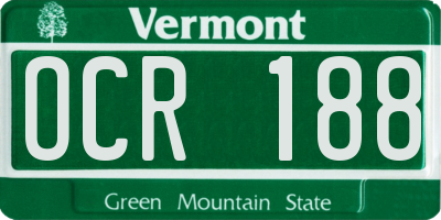 VT license plate OCR188