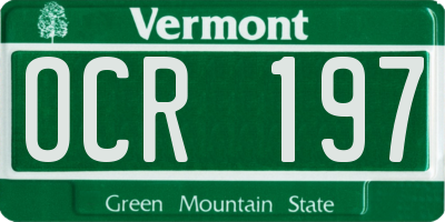 VT license plate OCR197