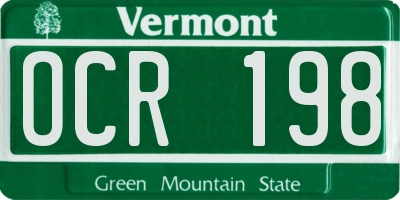 VT license plate OCR198