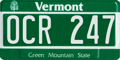 VT license plate OCR247