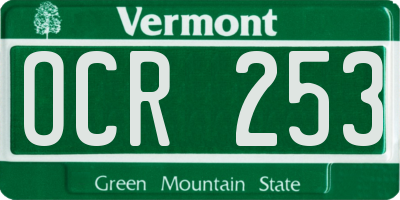 VT license plate OCR253