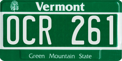 VT license plate OCR261
