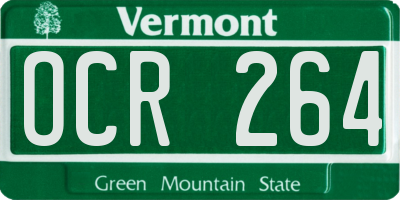 VT license plate OCR264