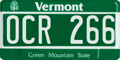 VT license plate OCR266