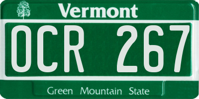 VT license plate OCR267