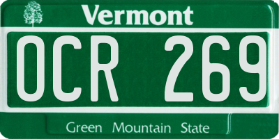 VT license plate OCR269