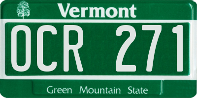 VT license plate OCR271