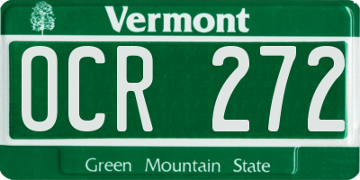 VT license plate OCR272