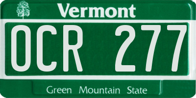 VT license plate OCR277