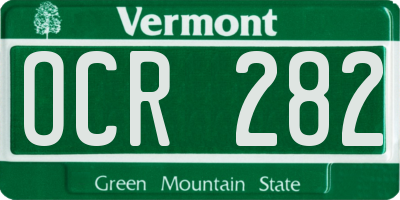 VT license plate OCR282