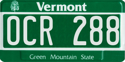 VT license plate OCR288