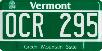 VT license plate OCR295