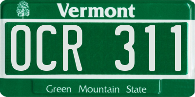 VT license plate OCR311