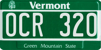 VT license plate OCR320